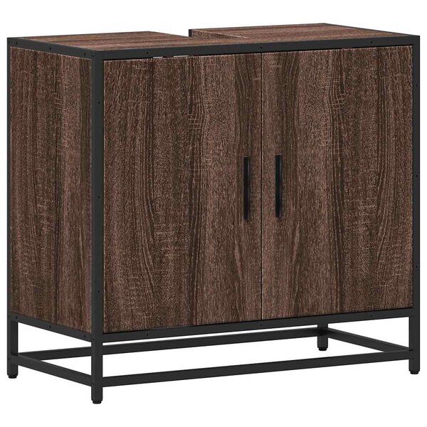 vidaXL Armoire de lavabo de salle de bain chêne marron 65x33x60 cm