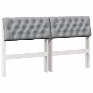 vidaXL Tête de lit capitonnée Gris clair 140 cm Pin massif