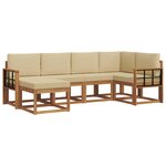 vidaXL Ensemble de canapés d'extérieur 6 pc Naturel et Beige