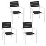 vidaXL Ensemble de Mobilier 5 Pièces Noir et Blanc