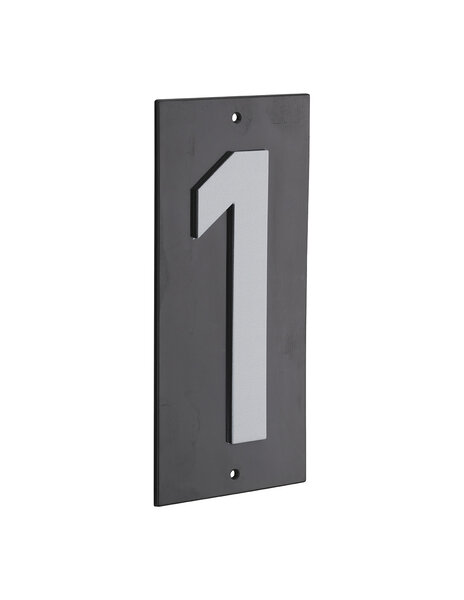 THIRARD - Plaque de signalisation 1  marquage blanc sur fond noir  panneau ABS à visser  56x120mm
