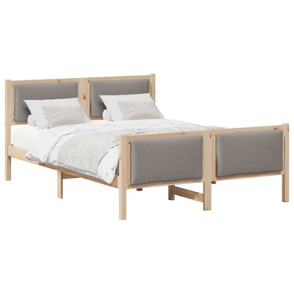 vidaXL Cadre de lit avec tête de lit Taupe 160 x 200 cm tissu