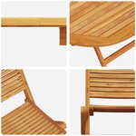 vidaXL Set de salle à manger de jardin 7 pièces en bois massif d'acacia