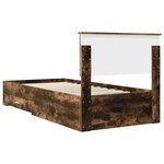 vidaXL Cadre de lit Chêne fumé 90 x 190 cm Bois d'ingénierie