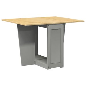 vidaXL Table à manger papillon pliable Corona gris bois de pin massif