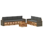 vidaXL Ensembles de canapés avec coussin 8 Pièces Bois d'Acacia Massif