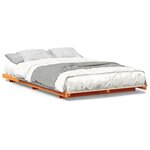 vidaXL Cadre de lit surélevé Marron cire 120 x190 cm