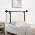vidaXL Tête de lit suspendue Avec lumière LED Blanc PU antique