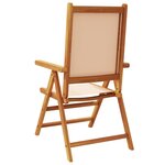 vidaXL Chaises inclinables de jardin lot de 4 beige tissu bois massif