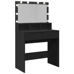 vidaXL Coiffeuse avec LED noir 80x41x134 5 cm
