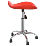 vidaXL Chaise pivotante à manger Rouge Similicuir
