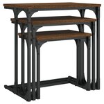 vidaXL Tables basses gigognes 3 Pièces chêne marron bois d'ingénierie