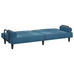 vidaXL Canapé-lit avec accoudoirs bleu velours