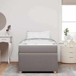 vidaXL Cadre de lit avec matelas avec matelas Taupe 100 x 200 cm tissu