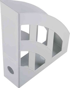 Jeu de 4 porte-revues Economy, format A4, en polystyrène, gris HELIT