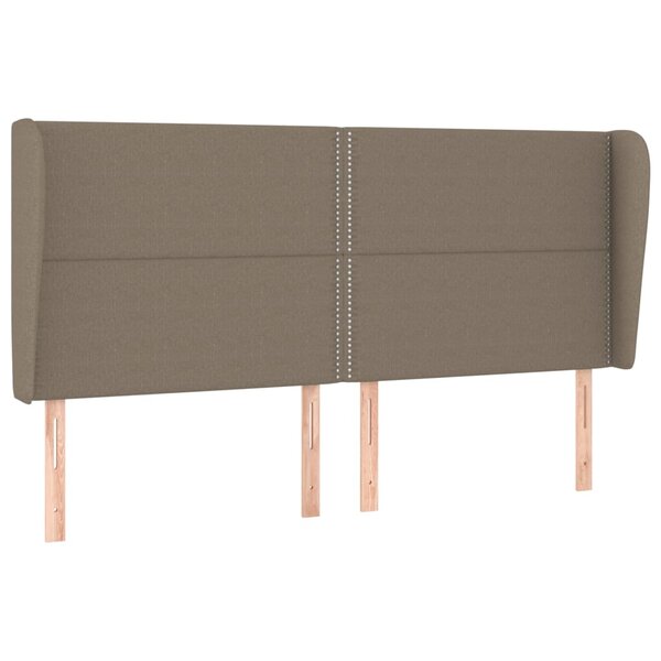 vidaXL Tête de lit avec oreilles Taupe 183x23x118/128 cm Tissu