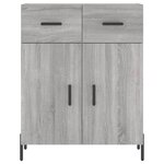 vidaXL Buffet haut Sonoma gris 69 5x34x180 cm Bois d'ingénierie