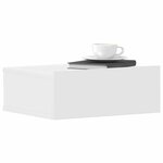 vidaXL Tables de chevet flottantes 2 Pièces Blanc bois d’ingénierie
