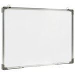 Tableau magnétique panneau écriture école maison bureau effaçable à sec 90 x 60 cm acier blanc 02_0045451