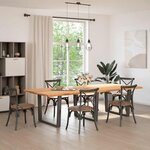 VidaXL Table à manger et bord vivant 280x120x74cm bois massif de chêne