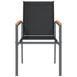vidaXL Chaises de jardin lot de 4 noir 55x61 5x90cm textilène et acier