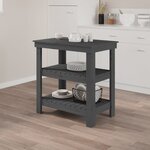 vidaXL Banc de travail Gris 78 5x50x80 cm Bois de pin massif