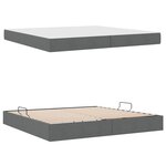 vidaXL Lit avec rangement et matelas Gris foncé 200 x 200 cm Polyester