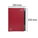 Trieur Rigide Economique Ordonator 32 Compartiments Numériques - 24x34cm - Rouge - X 6 - Exacompta