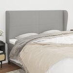 vidaXL Tête de lit avec oreilles Gris clair 203x23x118/128 cm Tissu