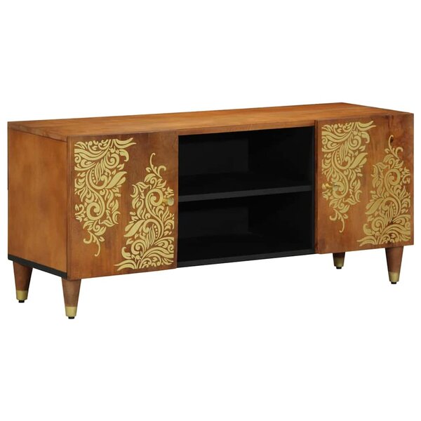 vidaXL Meuble TV Marron 105 x 33.5 x 46 cm Bois de manguier massif