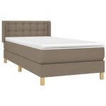 vidaXL Sommier à lattes de lit avec matelas Taupe 90x190 cm Tissu