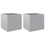 vidaXL Jardinières 2 Pièces argenté 49x47x46 cm acier galvanisé