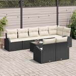 vidaXL Ensemble de canapé de jardin Noir et Crème 55 x 55 x 37 cm