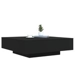 vidaXL Table basse avec lumières LED noir 100x100x31 cm