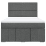 vidaXL Sommier à lattes de lit avec matelas Gris foncé 160x200cm Tissu