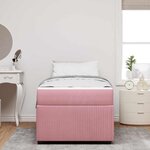 vidaXL Cadre de lit avec matelas Autre Rose 90 x 200 cm Velours