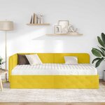 vidaXL Cadre de lit d'angle avec matelas Jaune 90 x 200 cm Velours