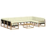 vidaXL Ensemble de canapés d'extérieur 10 pc Blanc et crème