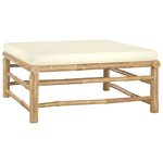 vidaXL Salon de jardin 9 Pièces avec coussins blanc crème bambou