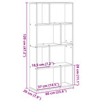 vidaXL Bibliothèque sonoma gris 60x20x120 cm bois d'ingénierie