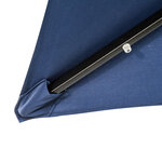 Parasol lumineux rectangulaire inclinable dim. 2 68L x 2 05l x 2 48H m parasol LED solaire métal polyester haute densité bleu