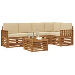 vidaXL Ensemble de canapé d'angle avec coussin 6 Pièces Naturel et Beige