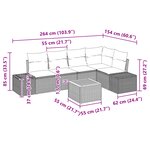 vidaXL Ensemble de canapé de jardin de 6 pièces avec coussins en Poly Rattan noir