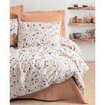 Parure de lit - housse de couette 220 x 240 + 2 taies d'oreiller 60 x 60 coton renforcé - Caramel