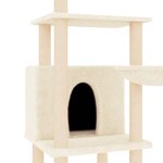vidaXL Arbre à chat avec griffoirs en sisal crème 132 cm