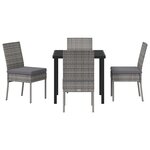 vidaXL Ensemble de Salle à Manger de Jardin 5 Pièces Gris Rattan Synthétique