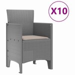 vidaXL Ensemble de salle à manger pour jardin 11 Pièces Gris clair