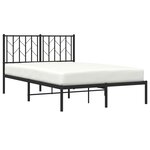 vidaXL Cadre de lit métal sans matelas avec tête de lit noir 120x200cm