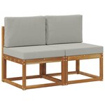 vidaXL 2 Pièce Sofa de milieu extérieur Bois d'Acacia Massif Naturel