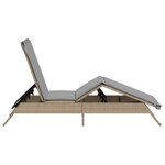 vidaXL Chaise longue avec coussin beige résine tressée